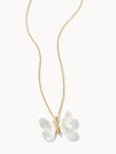 Load image into Gallery viewer, Monarch Carved Necklace Gold/Mother of Pearl
