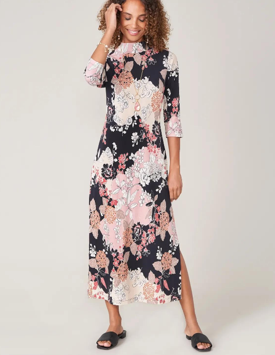 Naomi Mockneck Dress - Linden Romantic Floral