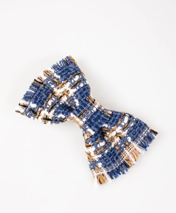 Royal Tweed Bow Clip - Cobalt