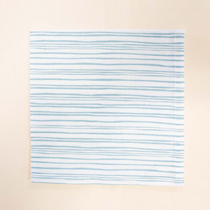 Stripe Napkin - White & Light Blue