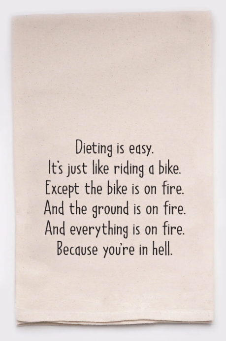 Dieting Is Easy Kitchen Tea Towel