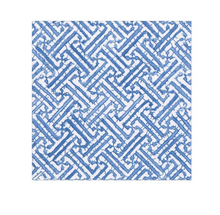Load image into Gallery viewer, Caspari Fretwork Paper Cocktail Napkins in Blue - 20 Per Package
