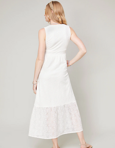 Spartina 449 Midi Lace Dress Pearl White