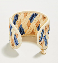 Load image into Gallery viewer, Woven Cuff Natural/Blue
