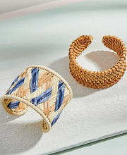 Load image into Gallery viewer, Woven Cuff Natural/Blue
