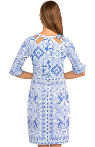 Gretchen Scott Designs Peek A Boo Dress - Watteau - Blues