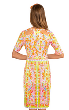 Load image into Gallery viewer, Peek A Boo Dress - Watteau - Lime/Pink
