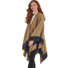 Load image into Gallery viewer, Two Sides Super Soft Reversible Cape with Black and Tan
