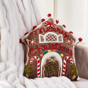 Gingerbread House Decorative Throw Pillow