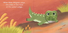 Load image into Gallery viewer, Baby Alligator Finger Puppet Book
