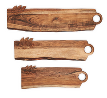 Load image into Gallery viewer, Hand-Crafted Charcuterie Serving Boards with Leaf Design
