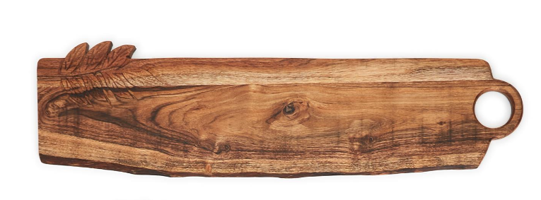 Hand-Crafted Charcuterie Serving Boards with Leaf Design