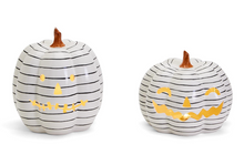 Load image into Gallery viewer, Jack-o-Lantern Stripped Light Up Pumpkin
