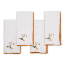 Load image into Gallery viewer, Heirloom Harvest Embroidered Cloth Napkins - Set of 4

