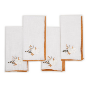 Heirloom Harvest Embroidered Cloth Napkins - Set of 4