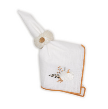 Load image into Gallery viewer, Heirloom Harvest Embroidered Cloth Napkins - Set of 4
