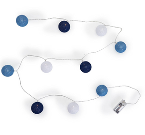 Blue and White Ball String Lights