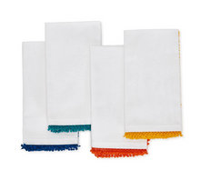 Load image into Gallery viewer, Color Play Lace Crotchet Trimmed Napkins - Set of 4
