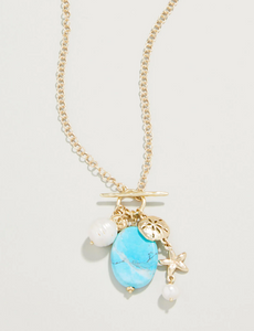 Spartina 449 Seaside Necklace 32" Turquoise/Pearl