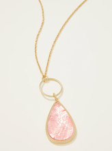 Load image into Gallery viewer, Spartina 449 Willa Carved Necklace 30&quot; Pink Mother-of-Pearl
