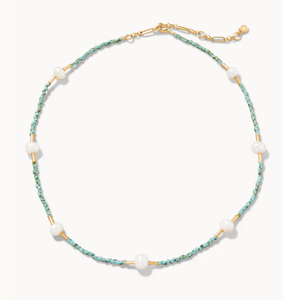 Spartina 449 Pearl Bitty Bead Necklace Teal - 16"