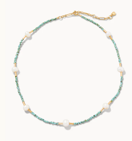 Spartina 449 Pearl Bitty Bead Necklace Teal - 16