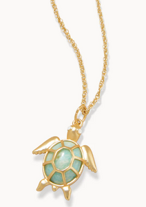 Spartina 449 Green Sea Turtle Necklace 31" - Amazonite