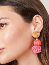 Load image into Gallery viewer, Spartina 449 Straw Pom Earrings - Red
