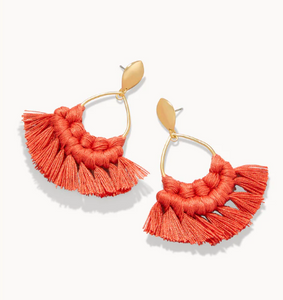 Spartina 449 Macrame Earrings - Orange