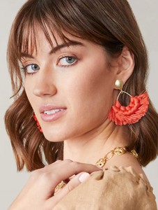 Spartina 449 Macrame Earrings - Orange