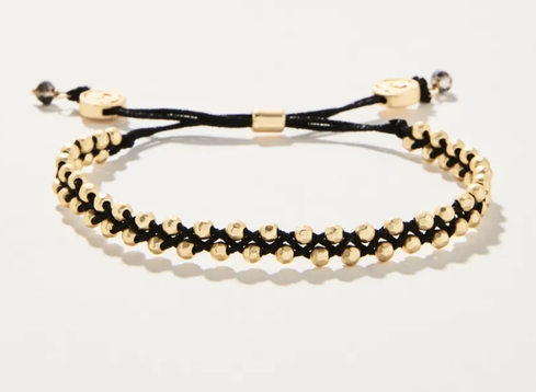 Friendship Bracelet Metallic Black/Gold Beads