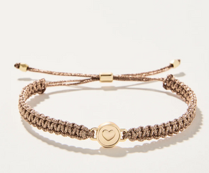 Friendship Bracelet Metallic Rose/Heart