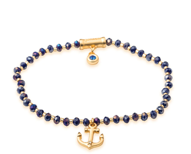 Twinkle Stretch Bracelet Blue/Anchor