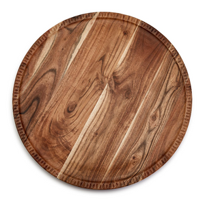 Rotating Lazy Susan Charcuterie Board with Hand-Etched Border