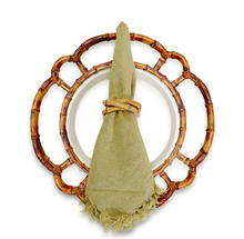 Load image into Gallery viewer, Natural Bamboo Trio Napkin Rings - Set of 4
