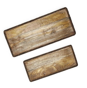 Rectangle Trays with Natural Bark Edge