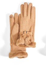 Load image into Gallery viewer, Cashmere-like Gloves With Faux Fur Cuff
