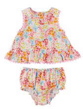 Load image into Gallery viewer, Rainbow Floral Pinafore Set
