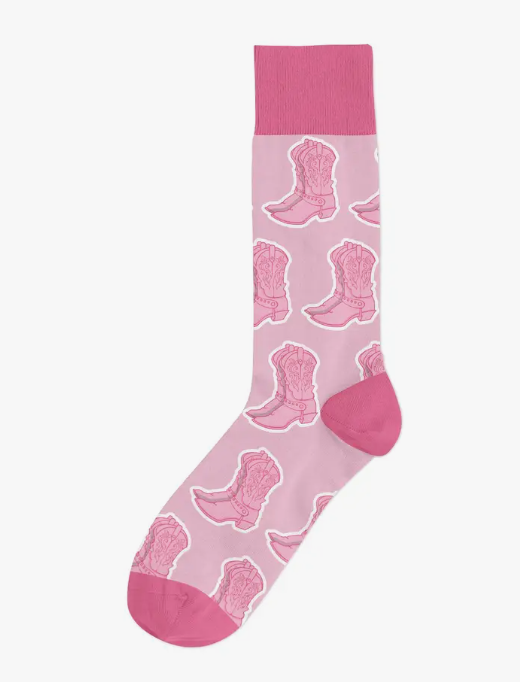 Pink Boot Cowboy Boot Sock