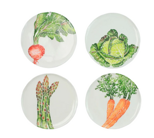 Spring Vegetables Assorted Salad Plates - Set of 4
