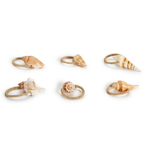 Seashell Napkin Ring with Jute Ring - Single - Assorted Styles