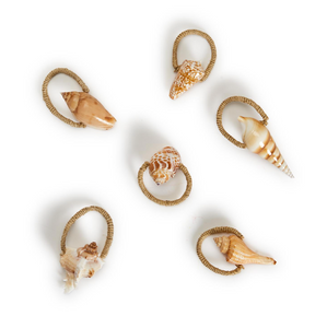Seashell Napkin Ring with Jute Ring - Single - Assorted Styles