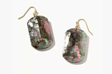 Spartina 449 Crushed Pearl Earrings Teardrop Iced Grey
