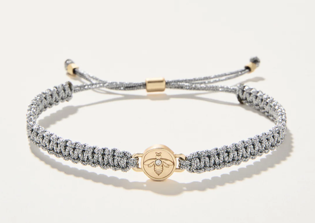Spartina 449 Friendship Bracelet Metallic Silver/Bee