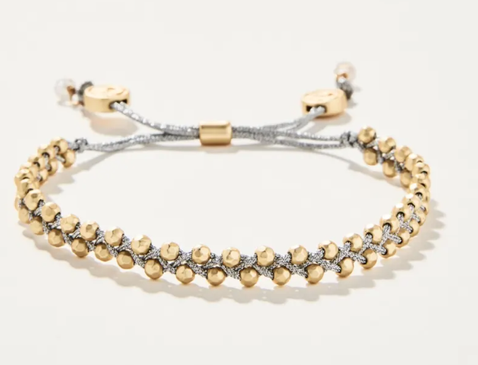 Spartina 449 Friendship Bracelet Metallic Silver/Gold Beads