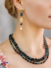 Load image into Gallery viewer, Spartina 449 Linden Asymmetrical Earrings - Black/Pearl
