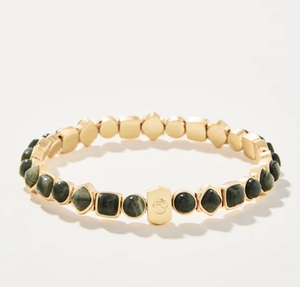 Spartina 449 Maera Stretch Bracelet Silver Leaf Jasper