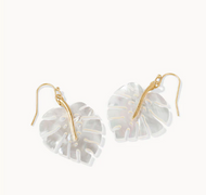 Spartina 449 Monstera Earrings Pearlescent