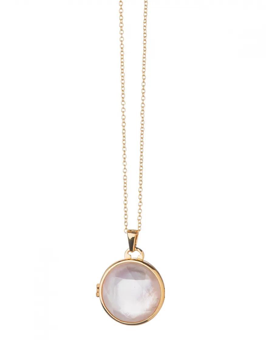 Spartina 449 Round Locket Necklace 32“ Pearlescent