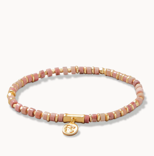 Spartina 449 Stretch Bracelet 4mm - Pink Rhodonite